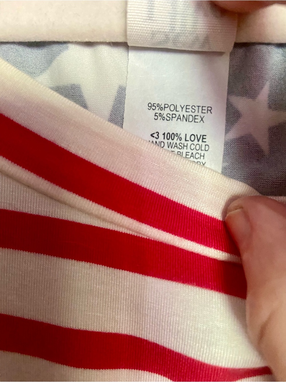 🇺🇸Sew In Love Red & White Striped Tee with Navy Star Shoulders🇺🇸 - Picture 4 of 5